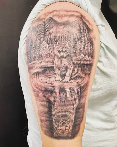 Explore leg sleeve tattoo ideas for guys, creative tattoo ideas in Anchorage, available at Unique Ink AK