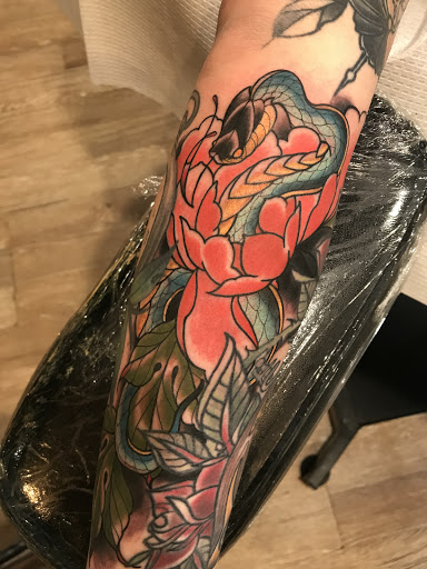 Explore outer forearm tattoos for men ideas, creative tattoo ideas in Winter Park, available at Overlook tattoo company
