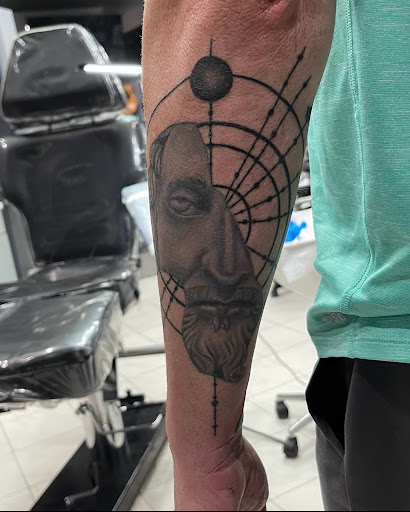 Explore military sleeve tattoo ideas, creative tattoo ideas in Kenosha, available at Kenosha Tattoo Company