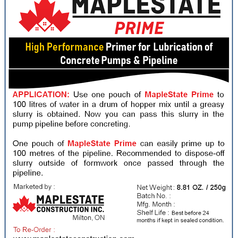 MapleState Construction Inc. - Concrete Pump