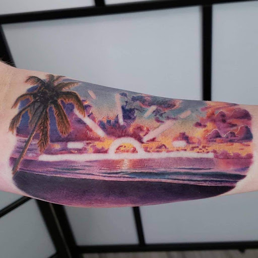 Explore man hand tattoo ideas, creative tattoo ideas in Dayton, available at Aisle 9 Tattoo