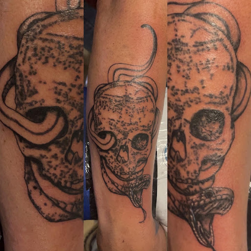 Explore tattoo ideas on the thigh, creative tattoo ideas in Sunbury, available at Spot of Ink