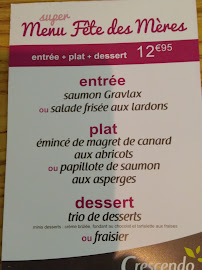 Menu / carte de Crescendo Restaurant à Bourg-en-Bresse