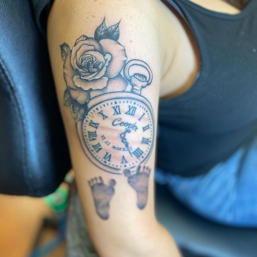 Explore lower arm sleeve tattoo ideas, creative tattoo ideas in Aledo, available at Elevated Tattoo & Piercing