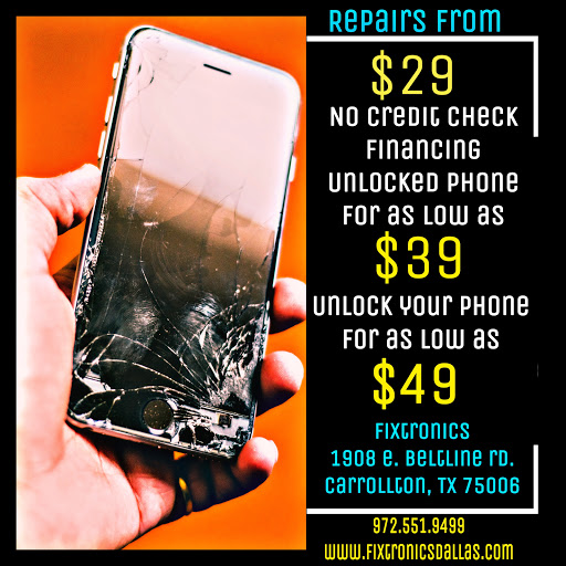 Electronics Repair Shop «Fixtronics - Cell Phone & Electronics Repair», reviews and photos, 1908 E Belt Line Rd, Carrollton, TX 75006, USA