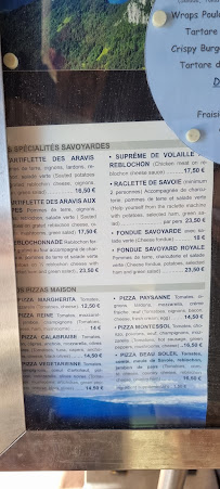 Le Beau Soleil à Annecy menu