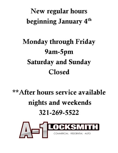 Locksmith «A-1 Locksmith», reviews and photos, 625 S Washington Ave, Titusville, FL 32796, USA