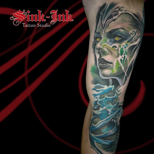 Explore ideas for leg sleeve tattoos, creative tattoo ideas in Stayton, available at Sink-Ink
