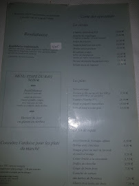 Carte du Chez Loury Restaurant Le Mistral à Marseille