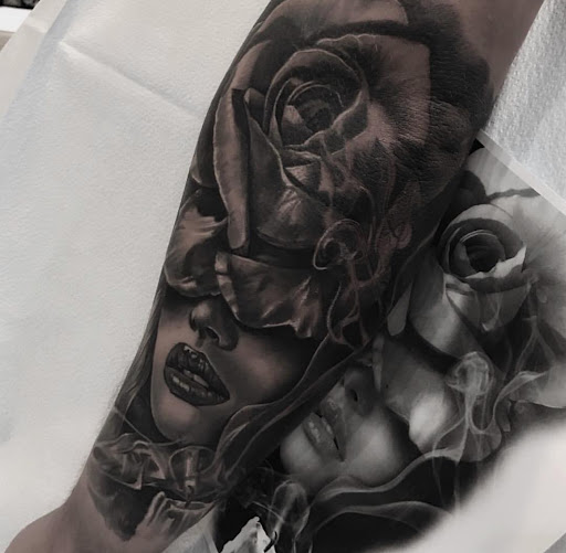 Explore half chest tattoo ideas, creative tattoo ideas in Norcross, available at JP Alfonso Studios
