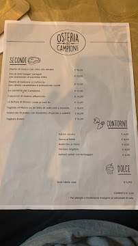 Menu / carte de Osteria del Campione à Mantua