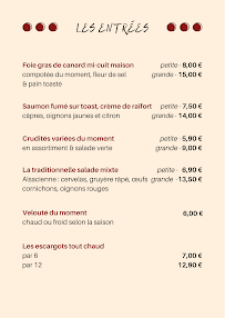 Restaurant La Table du Millesime à Schiltigheim (le menu)