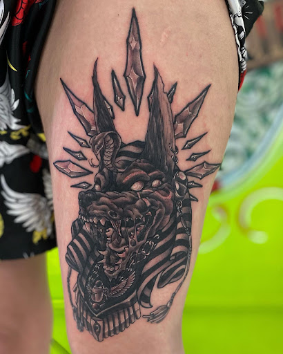 Explore gap filler tattoo background shading ideas, creative tattoo ideas in Pendleton, available at TRUE GRIT TATTOO