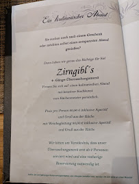 Menu du Gasthaus Zirngibl à Bad Abbach