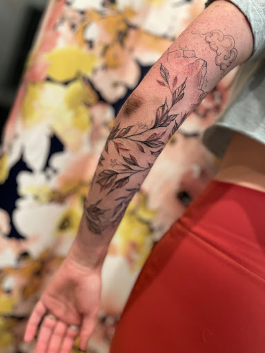 Explore calf tattoo ideas for women, creative tattoo ideas in Green Bay, available at Ink Shrink Tattoo by My Tattoo Paige