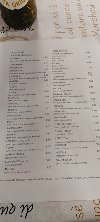 Pizzeria Ristorante Pizzeria F.lli Polverini à Fiastra (le menu)
