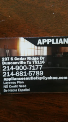 Appliance Store «Appliance Outlet», reviews and photos, 237 S Cedar Ridge Dr, Duncanville, TX 75116, USA