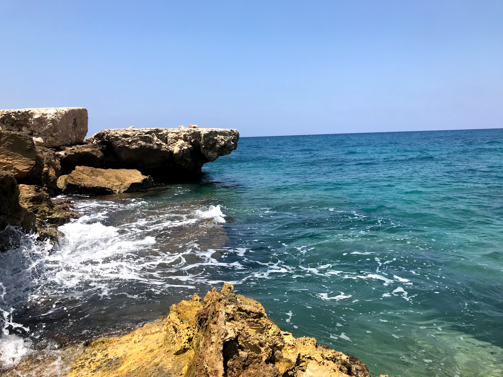 Photo of Batroun Rocks with turquoise pure water surface