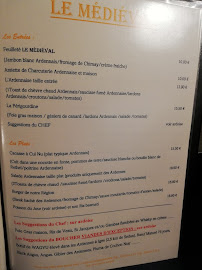 LE MEDIEVAL à Sedan menu