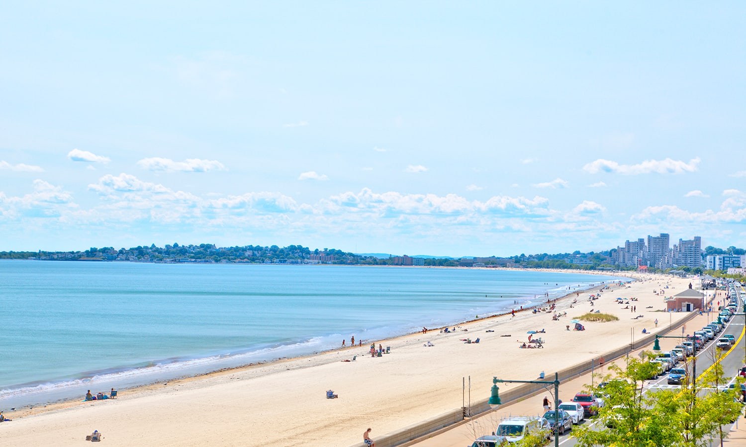 Photo of Revere beach with turquoise pure water surface