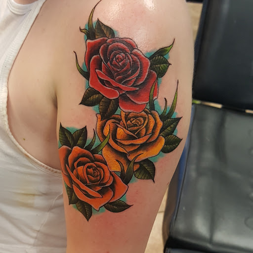 Explore upper arm tattoo ideas, creative tattoo ideas in Pittsburg, available at Delta Art & Tattoo