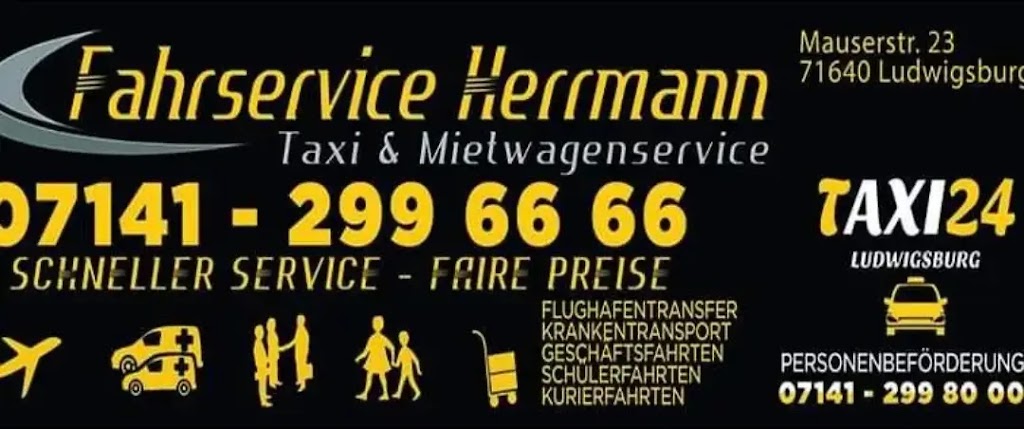 Fahrservice Herrmann GbR - Taxi & Mietwagen Ludwigsburg - Flughafentransfer - Krankenfahrten