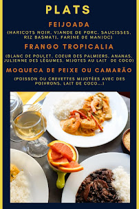 Carte du Tropicalia - Restaurant Traiteur Paris à Paris