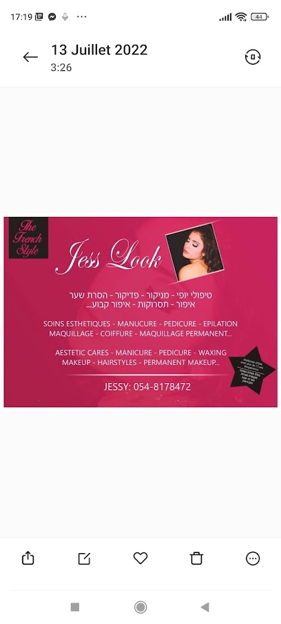 JESSLOOK EILAT esthéticienne, maquilleuse, coiffeuse, maquillage permanent,onglerie