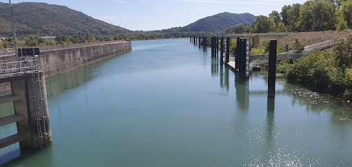 Centrale hydroélectrique de Gervans, écluse, pont routier