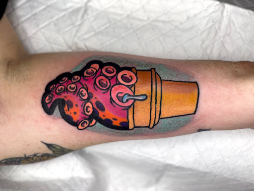 Explore thumb tattoo ideas, creative tattoo ideas in Goose Creek, available at Red Kirin Tattoo