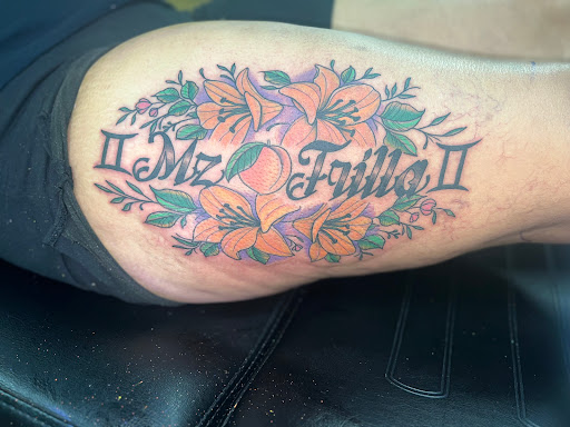 Explore crime scene tattoo ideas, creative tattoo ideas in Roanoke, available at Black Caesar Tattoos & Piercings