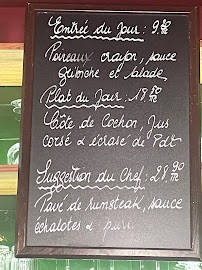 Menu / carte de Au Temps à Paris