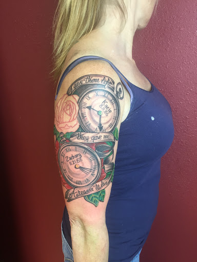 Explore campfire tattoo ideas, creative tattoo ideas in Magnolia, available at Tanner Tattoos