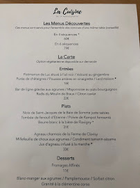La Cuisine de la Fontaignotte à Semur-en-Auxois carte