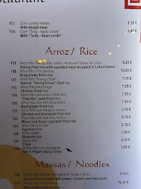 Menu / carte de Chef's Peking à Albufeira