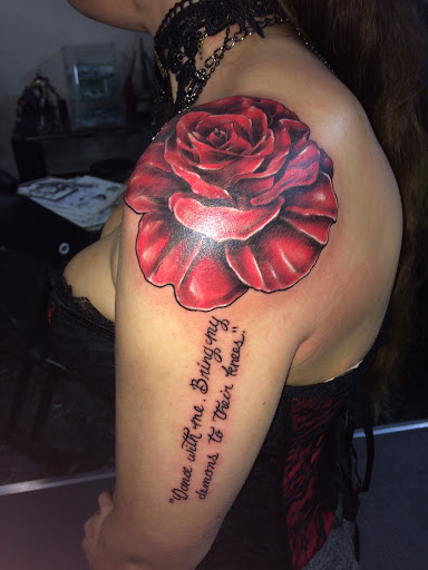 Explore front thigh tattoo ideas for women, creative tattoo ideas in Gladewater, available at Hillies Appointment Only