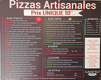 Carte du Sandro Pizza à Loyettes