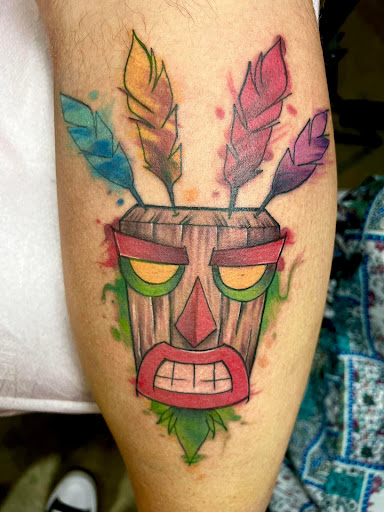 Explore religious tattoo sleeve ideas, creative tattoo ideas in Adrian, available at Good Life Tattoo Co.