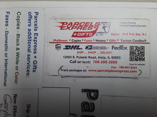 Mailbox Rental Service «Parcels Plus Express & Gifts», reviews and photos, 12003 S Pulaski Rd, Alsip, IL 60803, USA