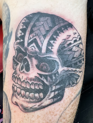 Explore jolly roger tattoo ideas, creative tattoo ideas in Kihei, available at Paradise Tattoo