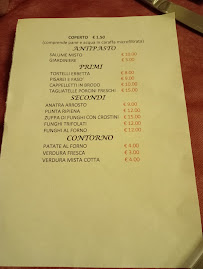 Menu du trattoria della pieve à Fidenza