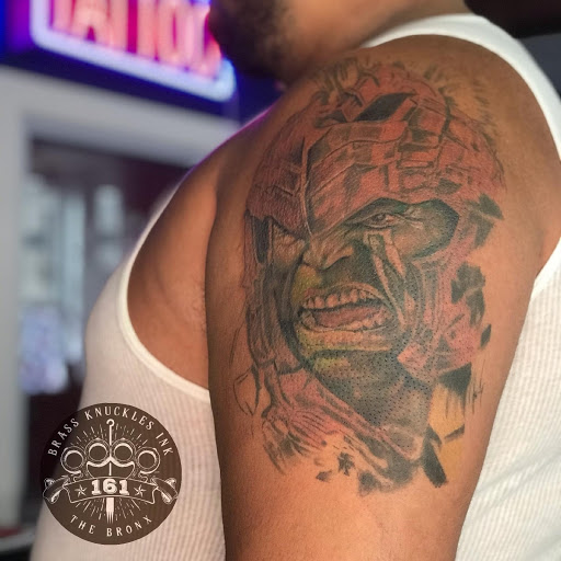 Explore willy wonka tattoo ideas, creative tattoo ideas in Bronx, available at Brass Knuckles Ink Tattoo Studio