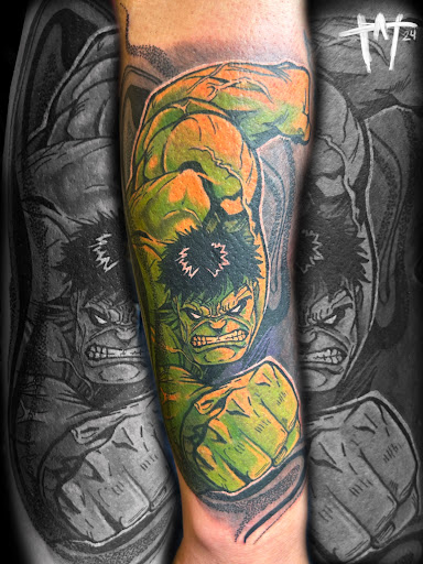 Explore honey bee tattoo ideas, creative tattoo ideas in Milwaukee, available at Beauty is Pain Tattoo and Body Piercings