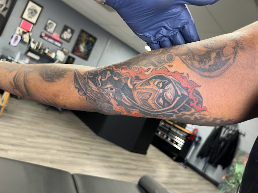 Explore cool face tattoo ideas, creative tattoo ideas in Pittsburg, available at Delta Art & Tattoo