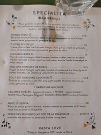 Restaurant italien NONNA à Les Sables-d'Olonne (le menu)