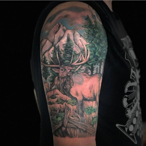 Explore men chest tattoos ideas, creative tattoo ideas in Reno, available at Evolution Tattoo