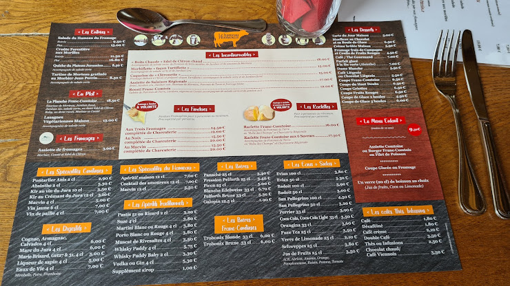 menu du restaurants Le Hameau du Fromage à Cléron