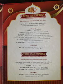 Restaurant indien Bhameshwari Restaurant Indien à Draveil (le menu)