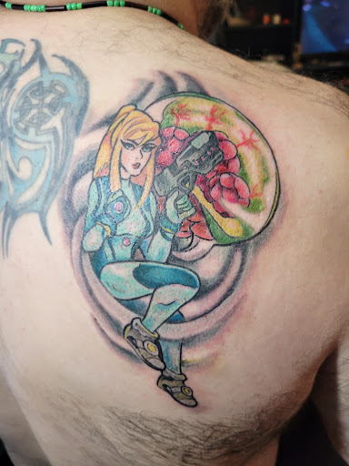 Explore male full sleeve tattoo ideas, creative tattoo ideas in Stanton, available at Hallow Tattoo