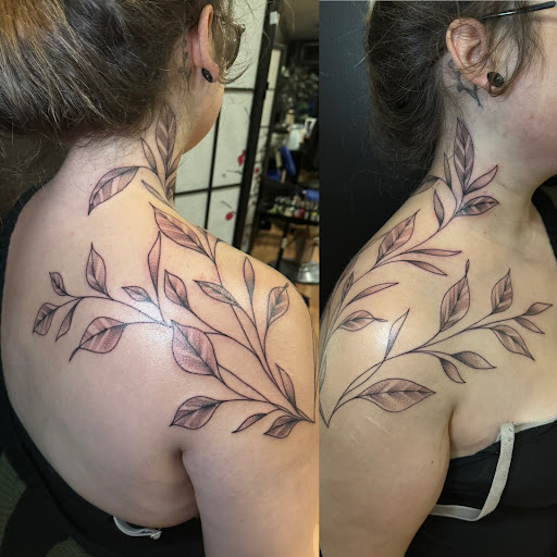 Explore arm flower tattoo ideas, creative tattoo ideas in Wheeling, available at SPFX Tattoo